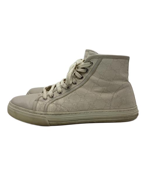 GUCCI（グッチ）GUCCI (グッチ) GGキャンバス ハイカットスニーカー グレー サイズ:6 1/2(IT)の古着・服飾アイテム