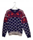 GUCCIグッチ）の古着「ノルディックセーター」｜ネイビー