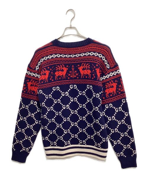 GUCCI（グッチ）GUCCI (グッチ) ノルディックセーター ネイビー サイズ:Sの古着・服飾アイテム