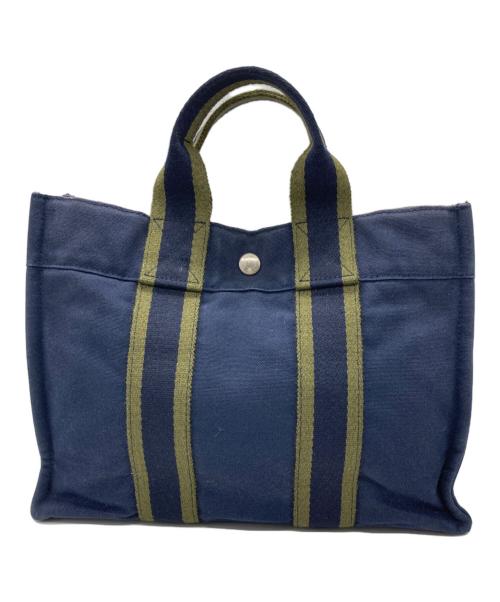 HERMES（エルメス）HERMES (エルメス) ミニトートバッグ ネイビーの古着・服飾アイテム