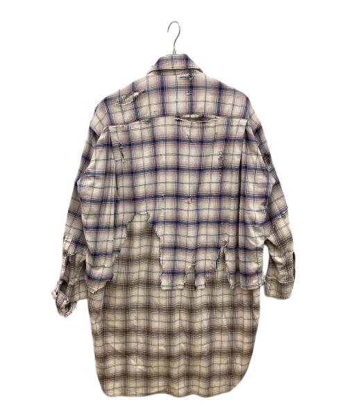 Maison MIHARA YASUHIRO（メゾン ミハラ ヤスヒロ）Maison MIHARA YASUHIRO (メゾン ミハラ ヤスヒロ) ブロークンレイヤーシャツ ベージュ サイズ:44の古着・服飾アイテム