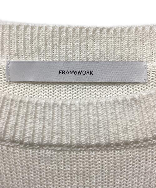 FRAMeWORK（フレームワーク）FRAMeWORK (フレームワーク) ウォッシャブルペーパーヤーンニット ホワイト サイズ:FREEの古着・服飾アイテム