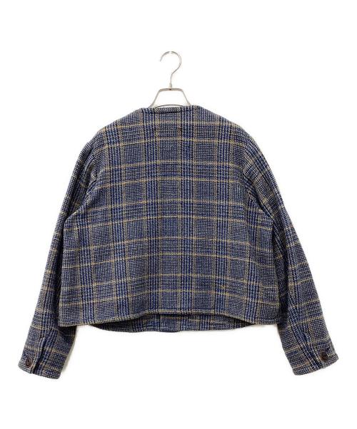 45R（フォーティファイブ・アール）45R (フォーティファイブ・アール) コットンツイードのノーカラーアニージャケット インディゴ サイズ:SIZE 3の古着・服飾アイテム
