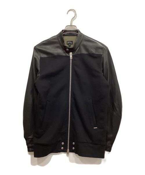 DIESEL（ディーゼル）DIESEL (ディーゼル) ラムレザー切替ジャケット ブラック サイズ:Sの古着・服飾アイテム