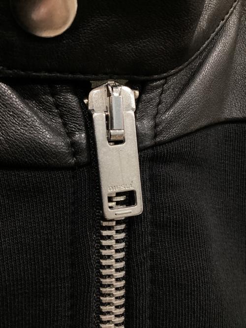 DIESEL（ディーゼル）DIESEL (ディーゼル) ラムレザー切替ジャケット ブラック サイズ:Sの古着・服飾アイテム