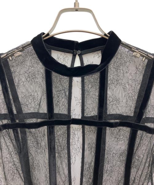 FRAY ID（フレイ アイディー）FRAY ID (フレイ アイディー) ベルベットシームチュールドレス ブラック サイズ:1の古着・服飾アイテム