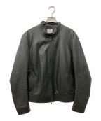 EMMETIエンメティ）の古着「シングルライダースジャケット」｜ブラック