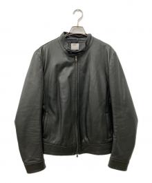 EMMETI（エンメティ）の古着「シングルライダースジャケット」｜ブラック