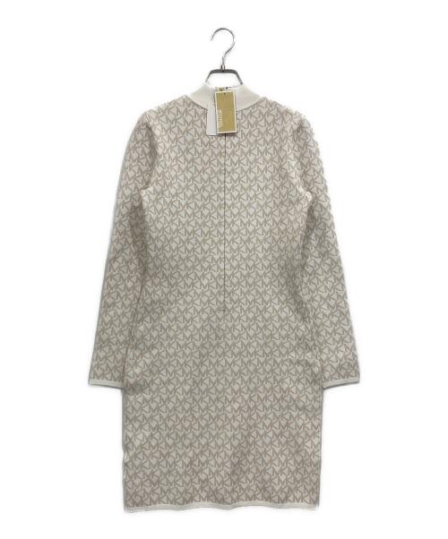 MICHAEL KORS（マイケル・コース）MICHAEL KORS (マイケルコース) Logo Jacquard Mock Neck Dress オフホワイト×ベージュ サイズ:S 未使用品の古着・服飾アイテム