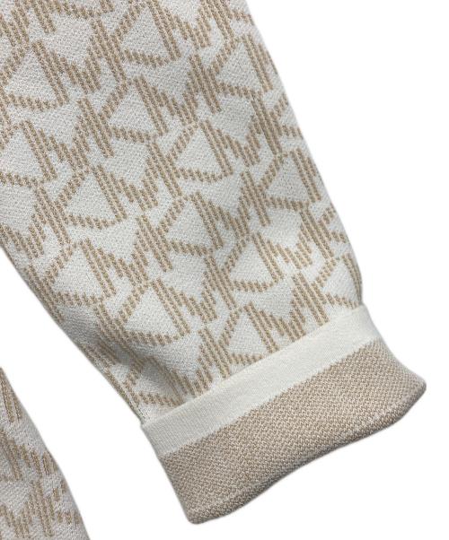 MICHAEL KORS（マイケル・コース）MICHAEL KORS (マイケルコース) Logo Jacquard Mock Neck Dress オフホワイト×ベージュ サイズ:S 未使用品の古着・服飾アイテム