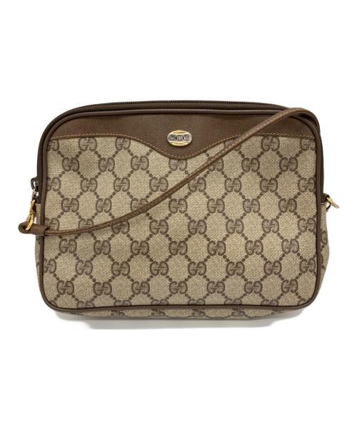 GUCCI（グッチ）GUCCI (グッチ) OLD GUCCI　オールドグッチ　GGスプリームキャンバス×レザー　ショルダーバッグ ブラウンの古着・服飾アイテム
