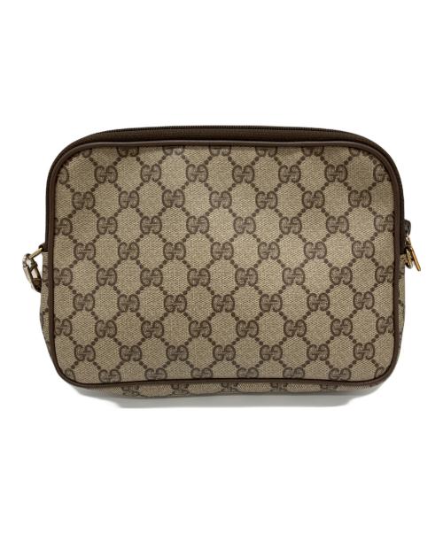 GUCCI（グッチ）GUCCI (グッチ) OLD GUCCI　オールドグッチ　GGスプリームキャンバス×レザー　ショルダーバッグ ブラウンの古着・服飾アイテム