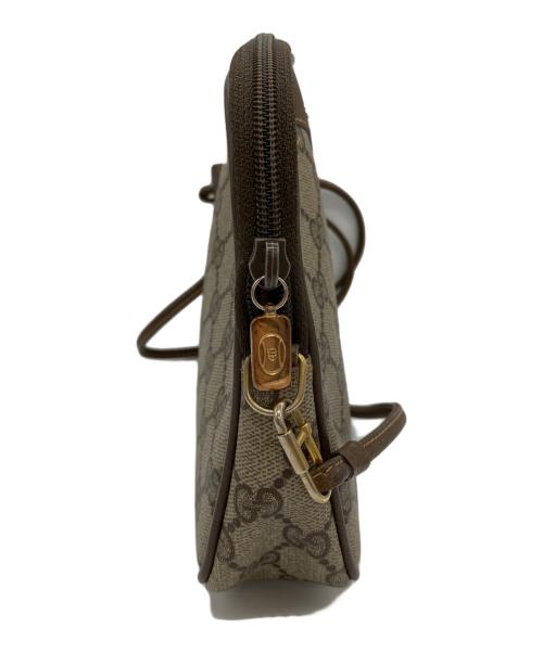 GUCCI（グッチ）GUCCI (グッチ) OLD GUCCI　オールドグッチ　GGスプリームキャンバス×レザー　ショルダーバッグ ブラウンの古着・服飾アイテム