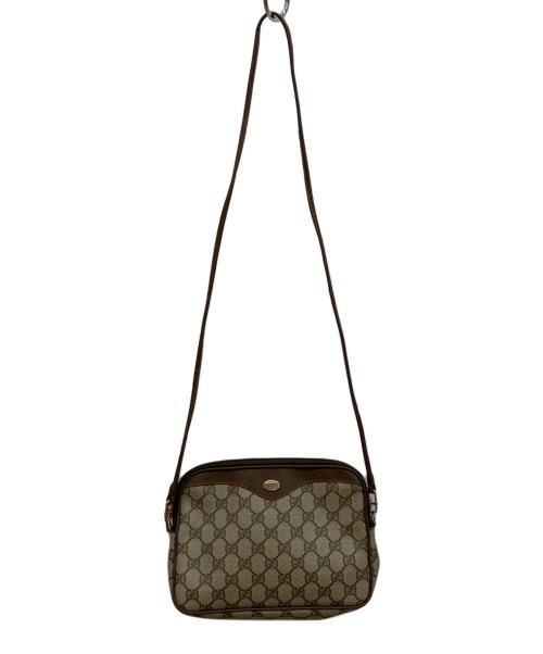GUCCI（グッチ）GUCCI (グッチ) OLD GUCCI　オールドグッチ　GGスプリームキャンバス×レザー　ショルダーバッグ ブラウンの古着・服飾アイテム