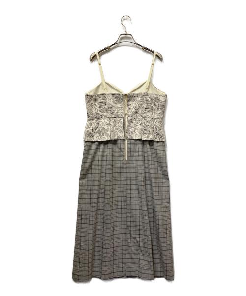 JILL STUART（ジルスチュアート）JILL STUART (ジルスチュアート) レースコンビチェックワンピース ベージュ サイズ:4の古着・服飾アイテム
