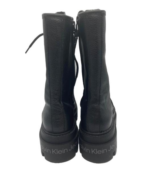 Calvin Klein（カルバンクライン）Calvin Klein (カルバンクライン) FLATFOM MID LACEUP BOOT ブラック サイズ:235（1.5）の古着・服飾アイテム