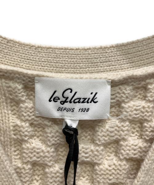 LE GLAZIK（ル グラジック）LE GLAZIK (ル グラジック) Vネックケーブルニットベスト オフホワイト サイズ:SIZE 36の古着・服飾アイテム