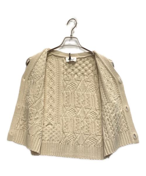 LE GLAZIK（ル グラジック）LE GLAZIK (ル グラジック) Vネックケーブルニットベスト オフホワイト サイズ:SIZE 36の古着・服飾アイテム