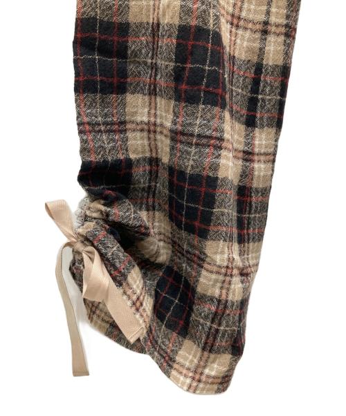 rurumu:（ルルムウ）rurumu: (ルルムウ) drawstring check skirt pants/ドローストリング チェック スカート パンツ ベージュ サイズ:Sの古着・服飾アイテム