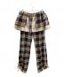 rurumu:（ルルムウ）の古着「drawstring check skirt pants/ドローストリング チェック スカート パンツ」｜ベージュ
