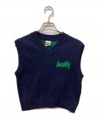 holidayホリデー）の古着「JACQUARD KNIT VEST」｜ネイビー