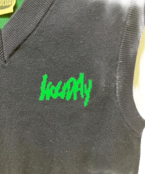 holiday（ホリデー）HOLIDAY (ホリデー) JACQUARD KNIT VEST ネイビー サイズ:ONEの古着・服飾アイテム