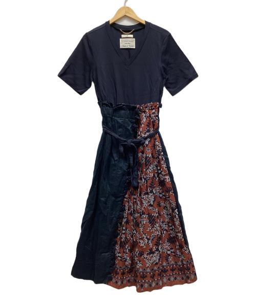 M.MUVEIL（ミュベール）M.MUVEIL (ミュベール) 半袖ワンピース ネイビー サイズ:表記なしの古着・服飾アイテム
