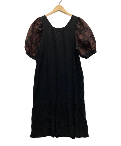 MUVEIL（ミュベール）MUVEIL (ミュベール) ボリュームスリーブワンピース ブラック サイズ:表記なしの古着・服飾アイテム