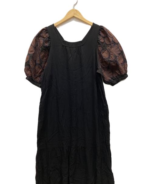 MUVEIL（ミュベール）MUVEIL (ミュベール) ボリュームスリーブワンピース ブラック サイズ:表記なしの古着・服飾アイテム