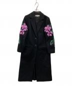 MURRALミューラル）の古着「フラワー刺繍コート」｜ブラック