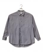 Graphpaperグラフペーパー）の古着「Broad Stripe L/S Oversized Regular Collar Shirt」｜ブルー