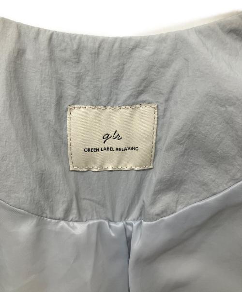 green label relaxing（グリーンレーベルリラクシング）green label relaxing (グリーンレーベルリラクシング) マフラー付き ノーカラー 撥水 ダウン コート スカイブルー サイズ:36の古着・服飾アイテム