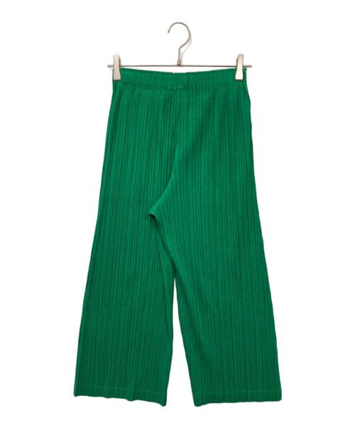 PLEATS PLEASE（プリーツプリーズ）PLEATS PLEASE (プリーツプリーズ) プリーツワイドパンツ グリーン サイズ:2の古着・服飾アイテム