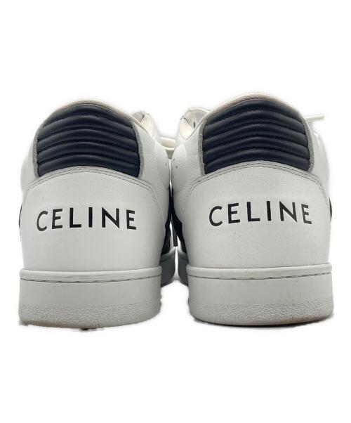 CELINE（セリーヌ）CELINE (セリーヌ) ベルクロストラップ ミッドスニーカー ホワイト×ブラック サイズ:39の古着・服飾アイテム