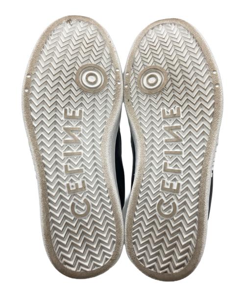 CELINE（セリーヌ）CELINE (セリーヌ) ベルクロストラップ ミッドスニーカー ホワイト×ブラック サイズ:39の古着・服飾アイテム