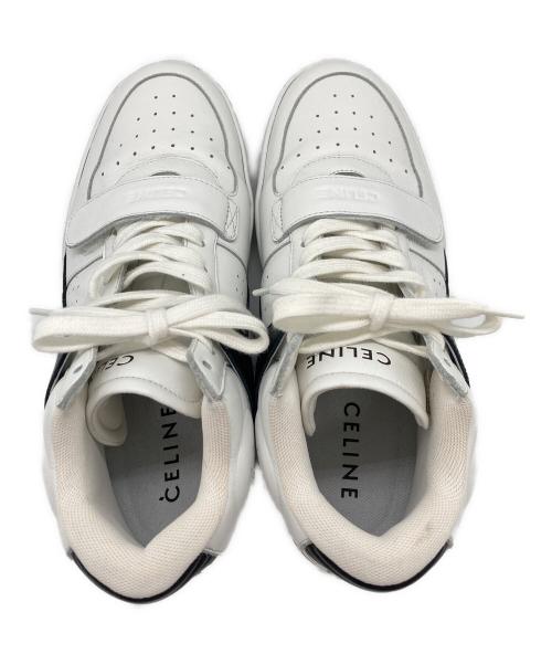 CELINE（セリーヌ）CELINE (セリーヌ) ベルクロストラップ ミッドスニーカー ホワイト×ブラック サイズ:39の古着・服飾アイテム