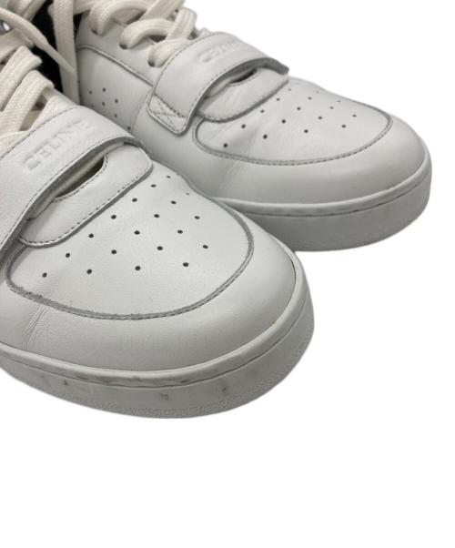 CELINE（セリーヌ）CELINE (セリーヌ) ベルクロストラップ ミッドスニーカー ホワイト×ブラック サイズ:39の古着・服飾アイテム