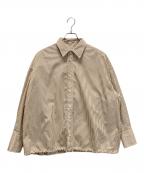 Spick and Spanスピック＆スパン）の古着「CO/PEストライプヘムギャザーシャツ」｜ブラウン