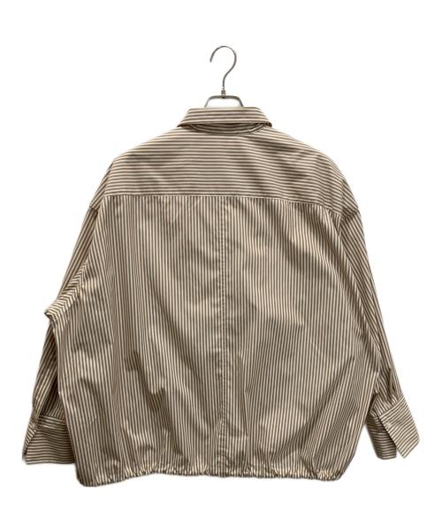Spick and Span（スピック＆スパン）Spick and Span (スピック＆スパン) CO/PEストライプヘムギャザーシャツ ブラウン サイズ:FREEの古着・服飾アイテム