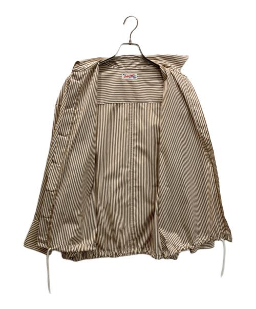 Spick and Span（スピック＆スパン）Spick and Span (スピック＆スパン) CO/PEストライプヘムギャザーシャツ ブラウン サイズ:FREEの古着・服飾アイテム