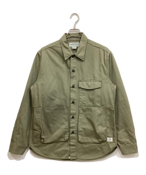 SASSAFRAS（ササフラス）SASSAFRAS (ササフラス) ヘリンボーン ファティーグジャケット オリーブ サイズ:Mの古着・服飾アイテム