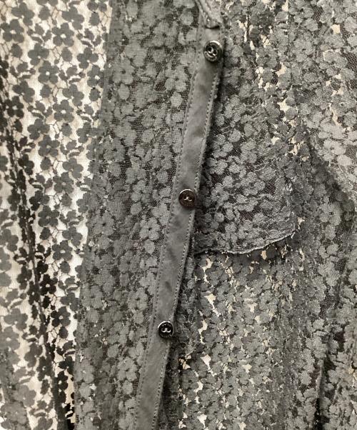 UNITED ARROWS（ユナイテッドアローズ）UNITED ARROWS (ユナイテッドアローズ) ラッフルフリル レース ブラウス ブラック サイズ:Freeの古着・服飾アイテム