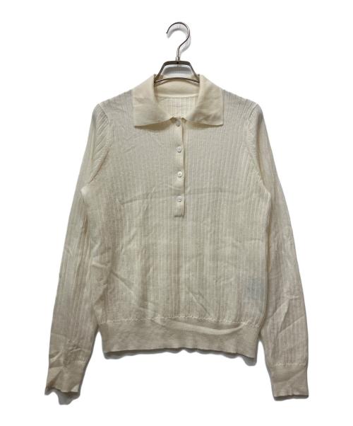 St.cecilia（セントセシリア）St.cecilia (セントセシリア) ポロニット アイボリー サイズ:Fの古着・服飾アイテム