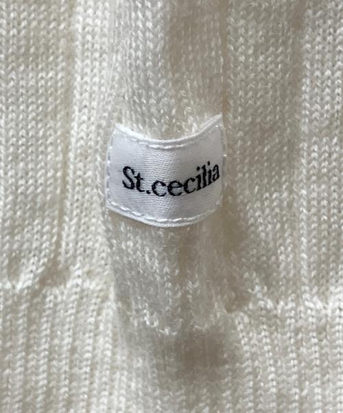 St.cecilia（セントセシリア）St.cecilia (セントセシリア) ポロニット アイボリー サイズ:Fの古着・服飾アイテム