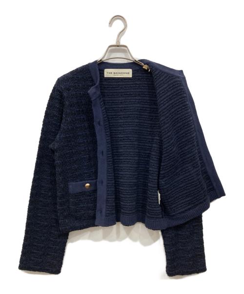 THE SHINZONE（ザ シンゾーン）THE SHINZONE (ザ シンゾーン) TWEED KNIT CD ネイビー サイズ:FOの古着・服飾アイテム