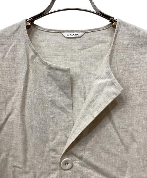 LE GLAZIK（ル グラジック）LE GLAZIK (ル グラジック) 50sリネンクロスノーカラージャケット ベージュ サイズ:36の古着・服飾アイテム