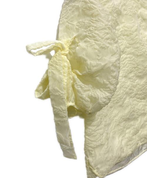 CECILIE BAHNSEN（セシリーバンセン）CECILIE BAHNSEN (セシリーバンセン) フラワーリボンシアサッカーブラウス イエロー サイズ:UK8 / US4の古着・服飾アイテム