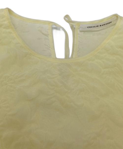 CECILIE BAHNSEN（セシリーバンセン）CECILIE BAHNSEN (セシリーバンセン) フラワーリボンシアサッカーブラウス イエロー サイズ:UK8 / US4の古着・服飾アイテム