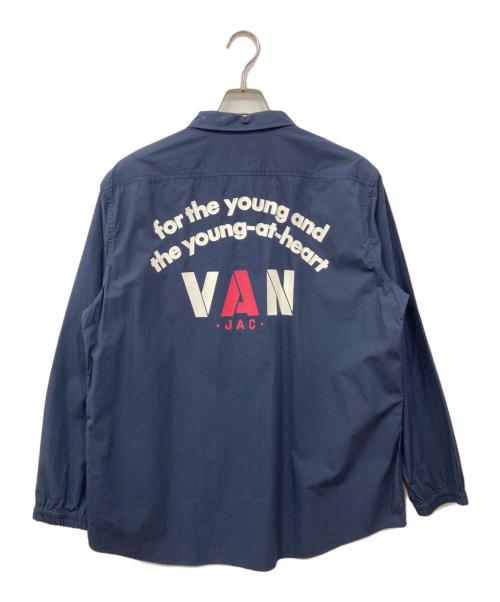 VAN JAC（ヴァン・ヂャケット）VAN JAC (ヴァン・ヂャケット) コーチジャケットシャツ ネイビー サイズ:Lの古着・服飾アイテム