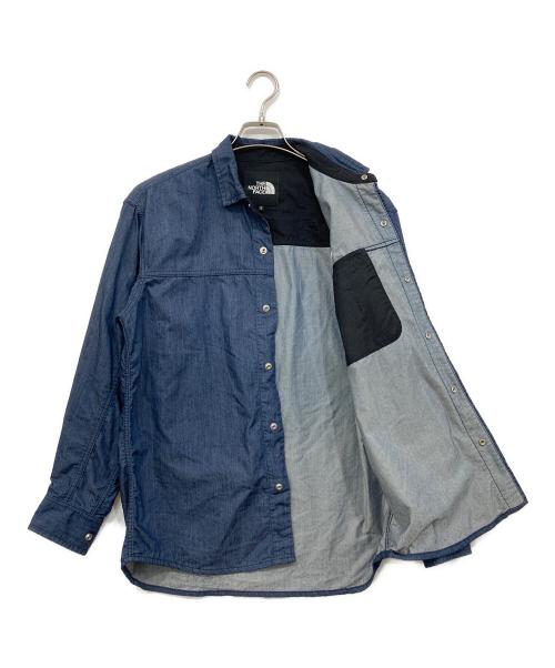 THE NORTH FACE（ザ ノース フェイス）THE NORTH FACE (ザ ノース フェイス) ロングスリーブナイロンデニムヌプシシャツ インディゴ サイズ:Sの古着・服飾アイテム